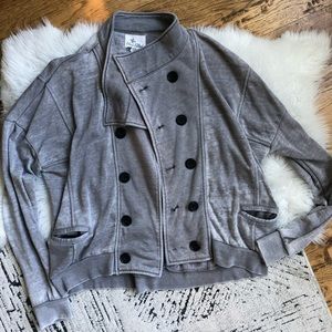 Others Follow Gray Double Breast Moto Jacket M